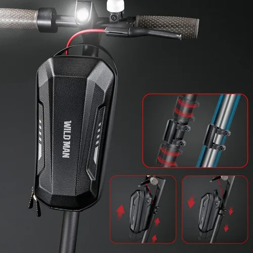 Vista 4 de WILD MAN Bolsa de almacenamiento de scooter resistente a la lluvia de liberación rápida para scooters de equilibrio Kick Scooters bicicleta plegable