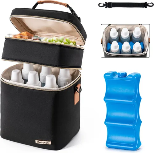 Vista 13 de Bolsa enfriadora de leche materna con bolsa de hielo para 6 biberones de hasta 9 onzas