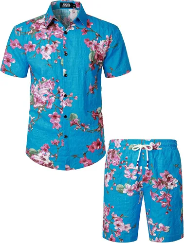 Vista 2 de Jogal - Camisa hawaiana de manga corta con botones para hombre
