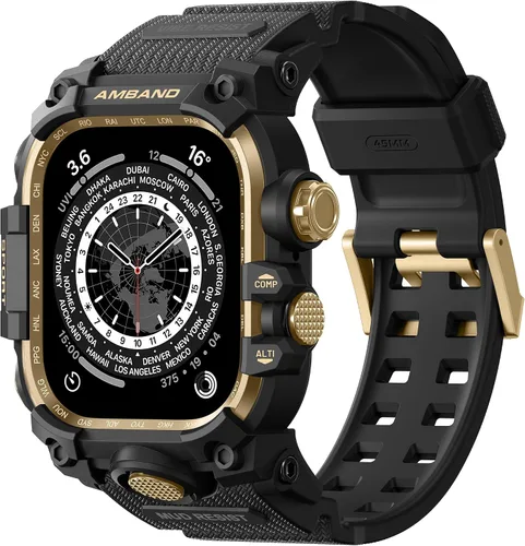 Vista 19 de amBand - Carcasa compatible con Apple Watch SE 3/SE 2/SE/6/5/4 de 1.732 pulgadas, M3 de 1.732 pulgadas, resistente correa táctica, protector