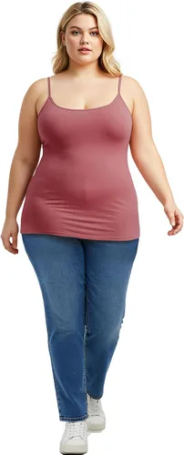 Vista 104 de Emmalise Camisola larga casual básica para mujer, con tirantes ajustables, top en capas
