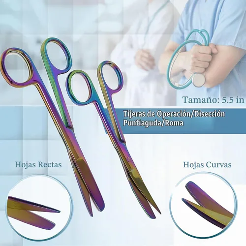 Vista 4 de A2ZScilab - Kit de disección avanzada de 23 piezas, multicolor, arco iris, biología y anatomía, estudiantes de ciencias de acero inoxidable, estuche