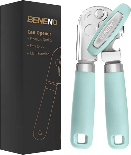 Vista 13 de Beneno Abrelatas Manual de Servicio Pesado con Imán, Hoja de Acero al Carbono Afilada Duradera con Corte Suave, Perilla Grande que Ahorra Esfuerzo