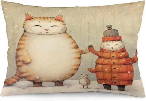 Vista 32 de Fundas de almohada decorativas de invierno, con bastones de caramelo, alce, Papá Noel, paseos en trineo, 12 x 20 pulgadas, con cremallera