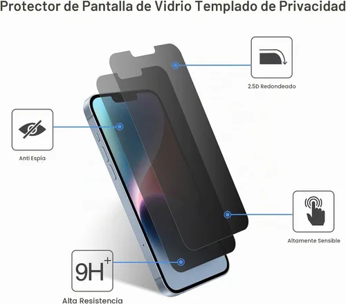 Vista 4 de ProCase Paquete de 2 protectores de pantalla de privacidad para iPhone 17e, 16e, 14, 13, 13 Pro