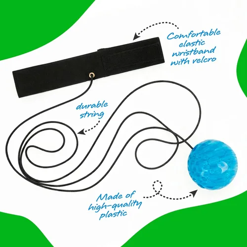Vista 3 de ArtCreativity Bolas de muñeca de órbita iluminadas, juego de 4, bolas iluminadas con luces intermitentes y cuerda elástica, juguete de bola órbita
