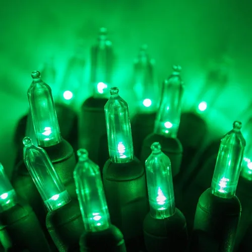 Vista 8 de Juego de luces navideñas pequeñas, estilo tradicional T5, para decoración de interior o exterior, de 120 voltios, con cable verde, con certificado