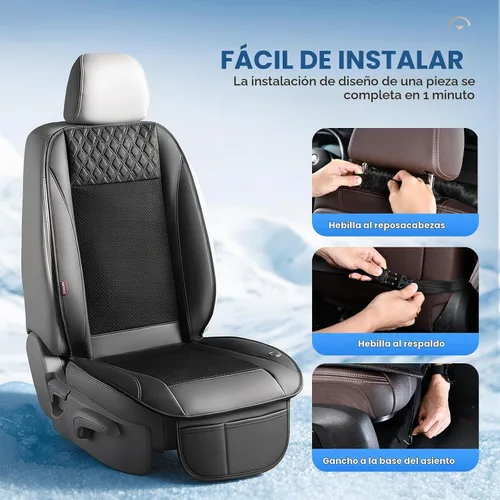 Vista 5 de Coverado Cojín de asiento refrescante para automóvil, funda de asiento transpirable ventilada con 3 ajustes de flujo de aire ajustables, almohadilla