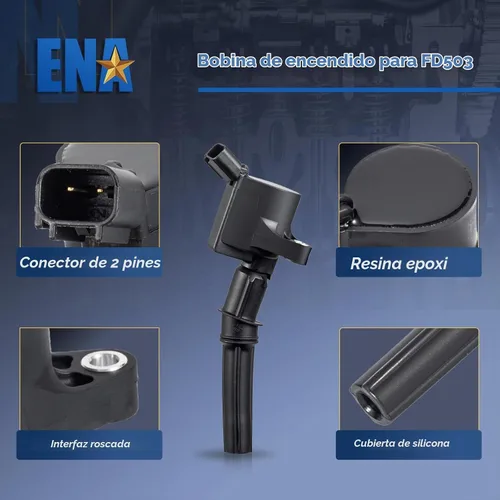 Vista 4 de ENA Bobinas de encendido DG508 y bujías SP479 para 5.4 V8 compatibles con Lincoln Ford Mustang Econoline Excursion Expedition Pickup E150 E250 E350