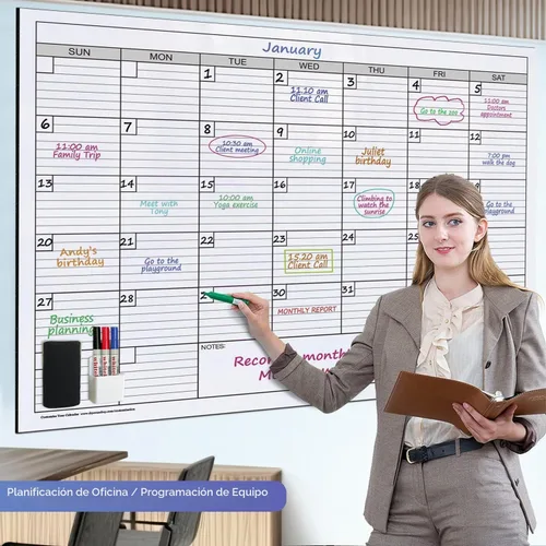 Vista 8 de Calendario magnético extra grande de borrado en seco, 38 x 50 pulgadas