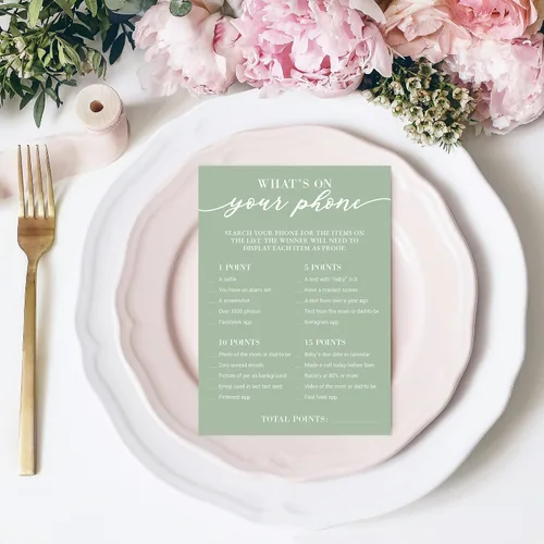 Vista 9 de Juegos de Baby Shower - Para 30 Invitados - 4 Juegos - Qué Hay en Tu Teléfono, Quién Conoce Mejor a Mamá, Encuentra al Invitado, Sopa de Letras