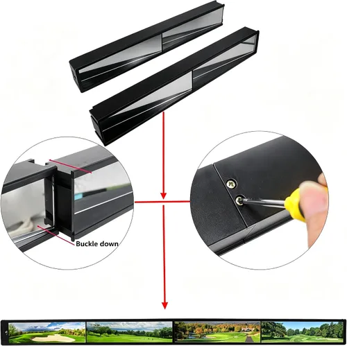 Vista 4 de Espejo universal para carrito de golf, espejo universal de 4 paneles para carritos de golf EZGO, Club Car, Yamaha (espejo retrovisor)