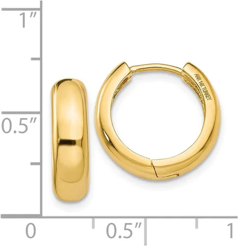 Vista 4 de Pendientes de oro amarillo de 14 quilates de 0.433in x 0.197in.