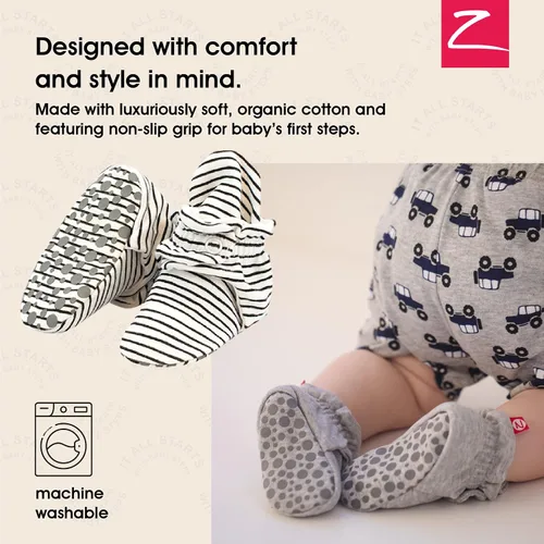 Vista 2 de Zutano - Botines de algodón orgánico para bebé, unisex, con suela antideslizante