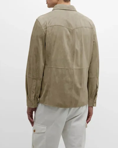 Vista 3 de Runcati Camisas de gamuza de manga larga para hombre, con botones, casual, trabajo, occidental, ajuste regular