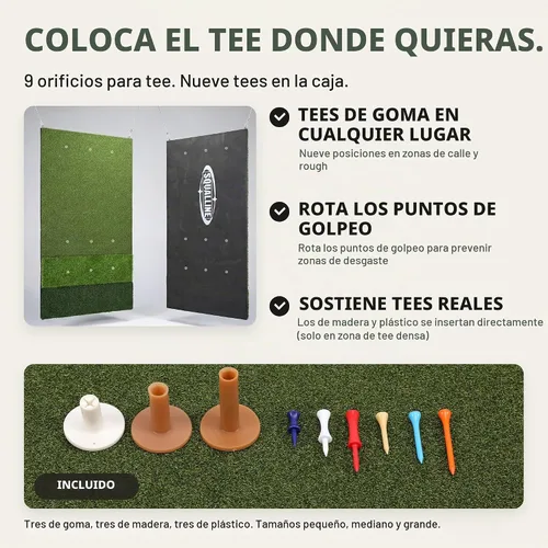 Vista 5 de TriZone Pro - Alfombrilla de golf premium de 6 x 4 pies con camisetas