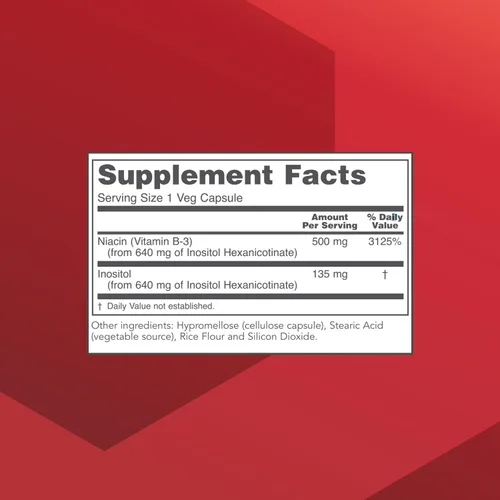 Vista 2 de PROTOCOL FOR LIFE BALANCE Niacina 500 mg, sin enrojecimiento, vitamina B3