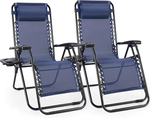 Vista 14 de Sillón de gravedad cero de gran tamaño, silla plegable reclinable para Negro y Verde