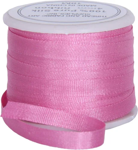 Vista 37 de Threadart Cinta de seda 100% pura - 3 tamaños - Docenas de colores - Castaño - 2 mm No. 524 Soft 100% pure silk ribbon on a single spool - perfect