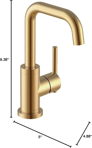 Vista 10 de Gerber Grifo de lavabo de fontanería Parma con drenaje de toque de metal Bronce cepillado