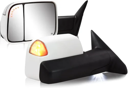 Vista 11 de Sanooer - Espejos de remolque para Dodge Ram 1500 y 2500 3500 negro PX8 09-18