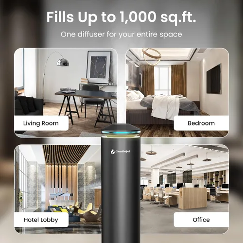 Vista 6 de GentleJet MajesticMist Difusor de aceite esencial sin agua para habitaciones grandes (1000 pies cuadrados), máquina de aroma nebulizador de aire