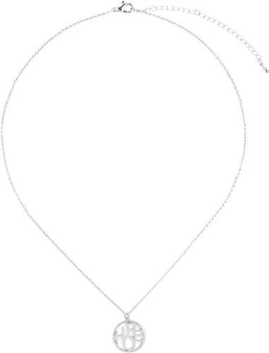 Vista 2 de RIAH FASHION Collar con colgante de mensaje inspirador, religioso cristiano, palabras grabadas infinito, cadena hexagonal con dije de esperanza