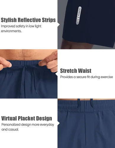Vista 5 de Aolesy Pantalones cortos de entrenamiento para hombre de 7 pulgadas, pantalones cortos deportivos de secado rápido, ligeros, con bolsillos