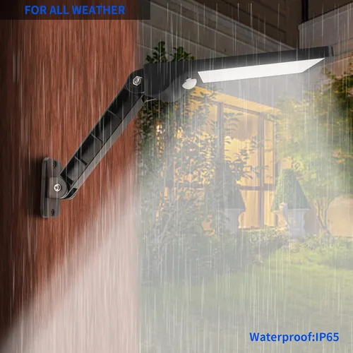 Vista 7 de Luces solares para exteriores con control remoto, 56 LED de ángulo ajustable de 180°, luz nocturna de seguridad, sensor de movimiento exterior