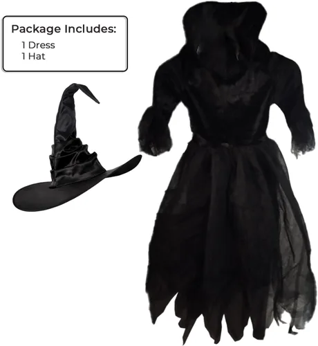 Vista 2 de Amscan Encantador disfraz de bruja para niñas, grande (12-14), traje de diseño mágico y único, perfecto para Halloween, fiestas de disfraces y más 1