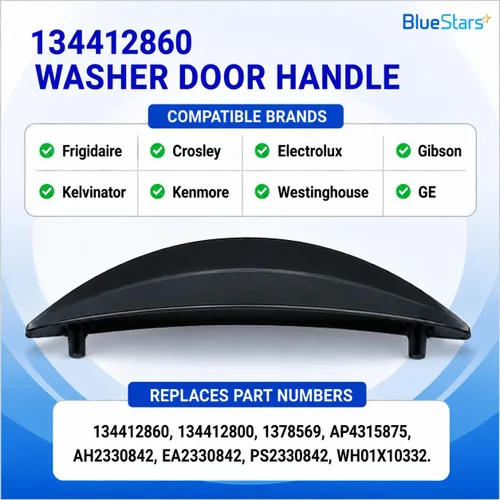 Vista 3 de BlueStars Reemplazo de manija de puerta de lavadora ultra duradera 134412860 para lavadoras Frigidaire y Kenmore – Reemplaza 134412800 AP4315875