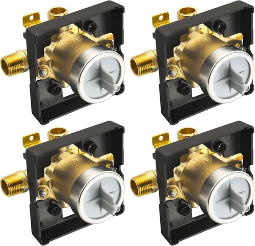 Vista 5 de RJDIBAN Válvula de ducha para Delta R10000-UNBXHF, conexión de 3 puertos de 1/2 pulgada, paquete de 2 unidades, kit de válvula R10000 compatible