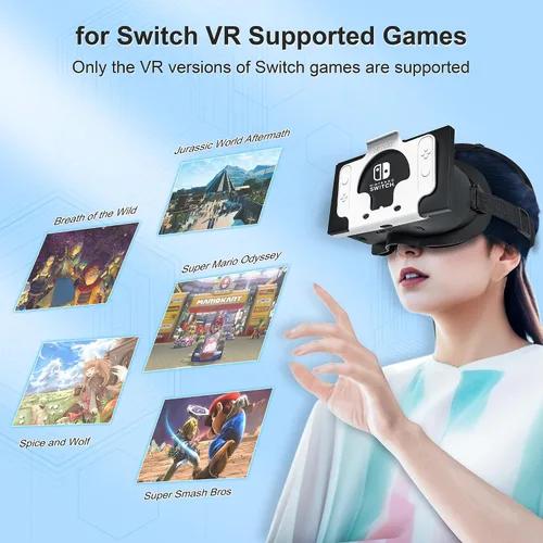 Vista 3 de Upgraded VR Headset for Nintendo Switch & Switch OLED Model, Switch Virtual Reality Glasses with Adjustable HD Lenses and Comfortable Head Strap