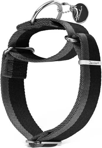 Vista 6 de Collar Martingale de 1.5 Pulgadas de Ancho de Nylon Extra Fuerte 1200D para Perros, Collar para Perros de Servicio Pesado Sin Tirones con Rayas de 2