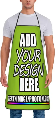 Vista 27 de Delantal personalizado personalizado para añadir nombre, foto, texto, logotipo, cocina ajustable para cocinero para hombres y mujeres