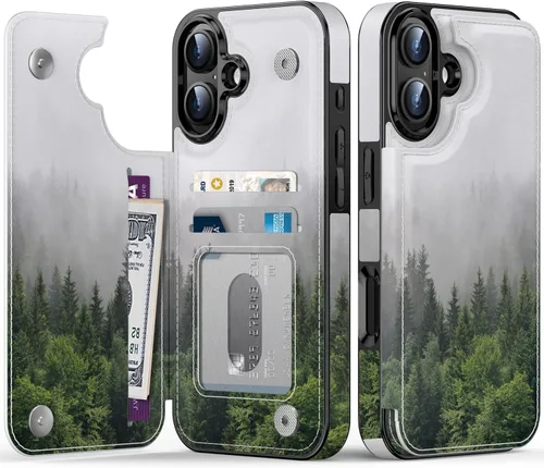 Vista 173 de LETO para iPhone 15 Pro Funda tipo cartera - Tapa tipo folio con patada - Diseños de moda - Tarjetero - Funda protectora para mujeres y niñas - 6.1