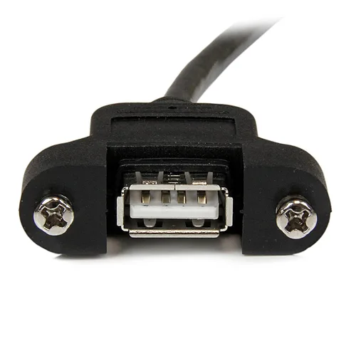 Vista 4 de StarTech Cable USB 2.0 A-A F/M de 1 pie para montaje en panel, negro (USBPNLAFAM1)