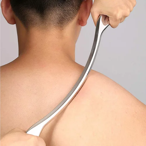 Vista 3 de STICKON Herramienta de masaje de raspado Gua Sha de acero inoxidable, herramientas IASTM, gran herramienta de movilización de tejidos blandos