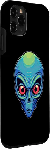 Vista 24 de iPhone 13 Pro Max Alien Face UFO Alien Head Funny Alien Case