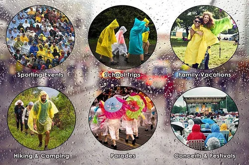 Vista 7 de Ponchos de lluvia impermeables para adultos y mujeres, chaqueta de lluvia reutilizable con capucha para la familia, Disney Park Travel 2
