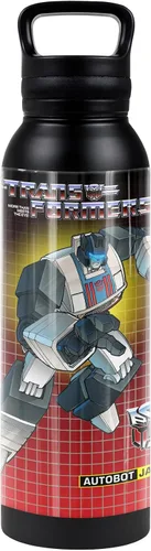 Vista 14 de Transformers OFFICIAL Bumblebee Black - Botella de agua aislada de 24 onzas, resistente a fugas, de acero inoxidable aislado al vacío con tapa
