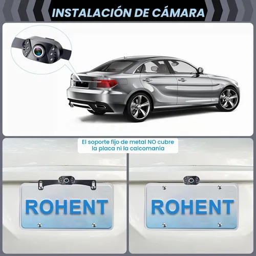 Vista 8 de Cámara de respaldo HD 1080P para automóviles, visión nocturna, gran angular de 170°, impermeable, fácil instalación, imagen clara para camiones