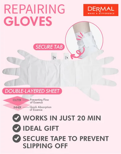 Vista 5 de DERMAL Moistfull - Juego de 6 calcetines sedosos para pies y guantes de mano, para pies y manos secos, tratamiento de spa en casa, probado por