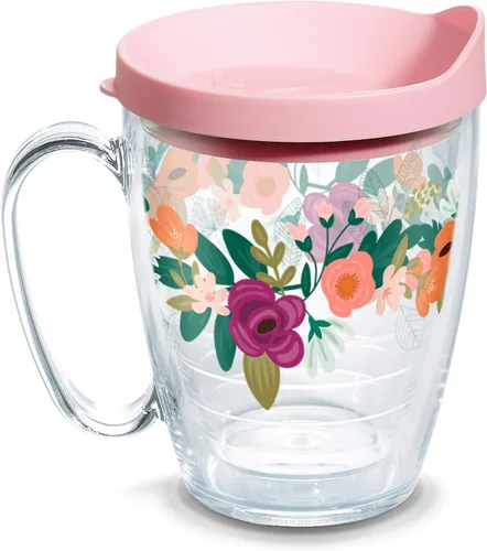 Vista 11 de Tervis Neo Mint Floral Hecho en Estados Unidos - Vaso aislado de doble pared con aislamiento mantiene las bebidas frías y calientes, 16 onzas