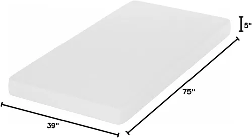 Vista 2 de Furinno Tidur - Colchón de espuma viscoelástica de gel refrescante, 5 pulgadas, individual, color blanco