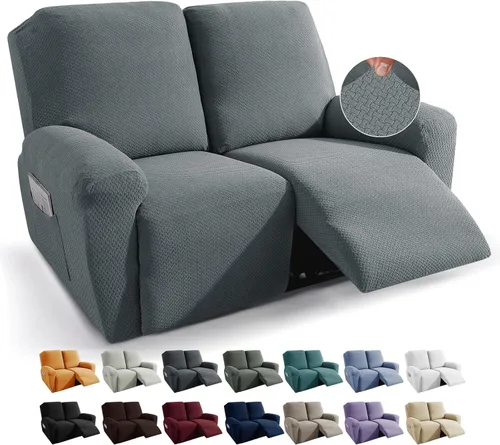 Vista 11 de JIVINER Fundas de sofá reclinable de 8 piezas, fundas elásticas de jacquard para sofá reclinable, fundas para sala de estar, protector suave de 3
