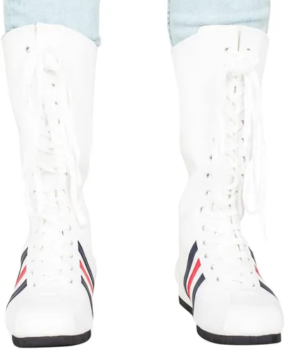Vista 2 de Rocky Boxing - Botas de disfraz blancas para cosplay