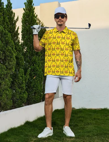 Vista 6 de Camisas polo divertidas para hombre de los años 80, camisas de golf de secado rápido que absorben la humedad, divertidas camisas polo de golf