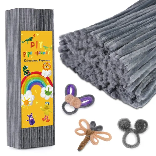 Vista 10 de Iuuidu 300 piezas de tallos de felpilla para limpiar pipas amarillas, suministros de manualidades, cepillo limpiador de tuberías para bricolaje