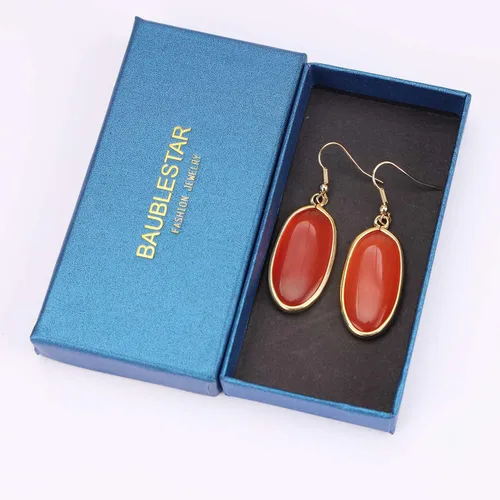 Vista 4 de Pendientes colgantes de piedra curativa de cristal natural para mujer